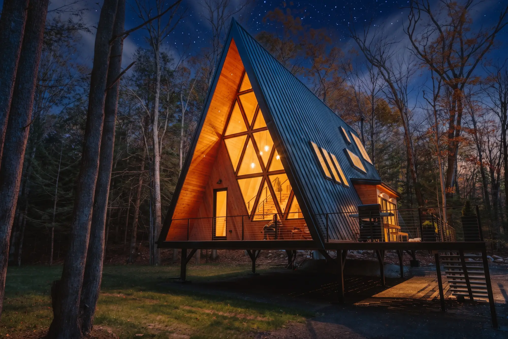 A-frame cabin: the boosted photo